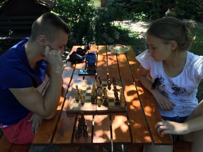 Chess party with my sister -  August, 2016