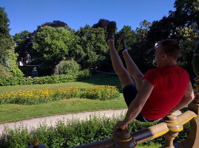 Koningin Astridpark, Bruges, Belgium - Failing at V-siting in a park on our 2016 family vacation