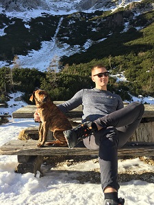 Vršič Pass, Julian Alps, Slovenia - With our dog Theodore during our 2018 family winter holiday